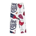 thumbnail image 4 of Disketp Red Wine Glass Bottle Print Women'S Comfy Pajama Pants Casual Drawstring Palazzo Lounge Wide Leg Pants, 4 of 9