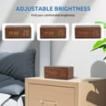 thumbnail image 4 of Onekawa Wooden Digital Alarm Clock with Wireless Charging Stylish LED Display for Bedrooms Adjustable Brightness and Voice Control Alarm Clock Perfect for Desks-Brown, 4 of 9