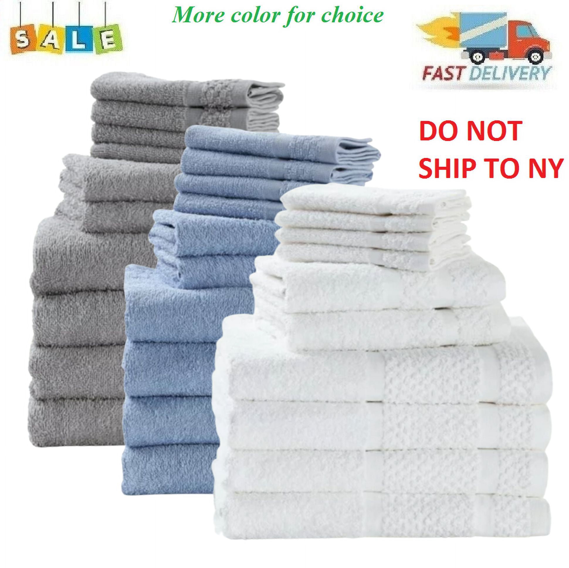 10 Piece Towel Set 100% Cotton Bath Towels Hand Towels Wash Soft Absorbent