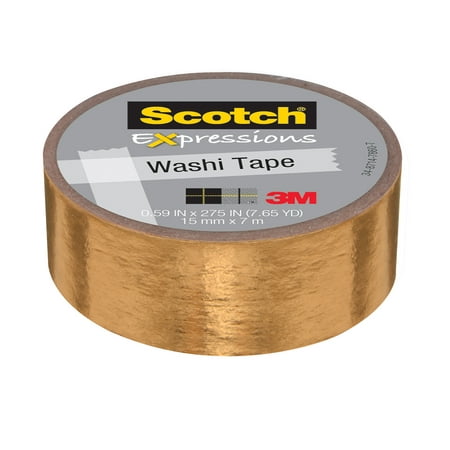 Scotch Expressions Washi Tape, .59 in. x 275 in., Gold (Best Washi Tape For Bullet Journal)