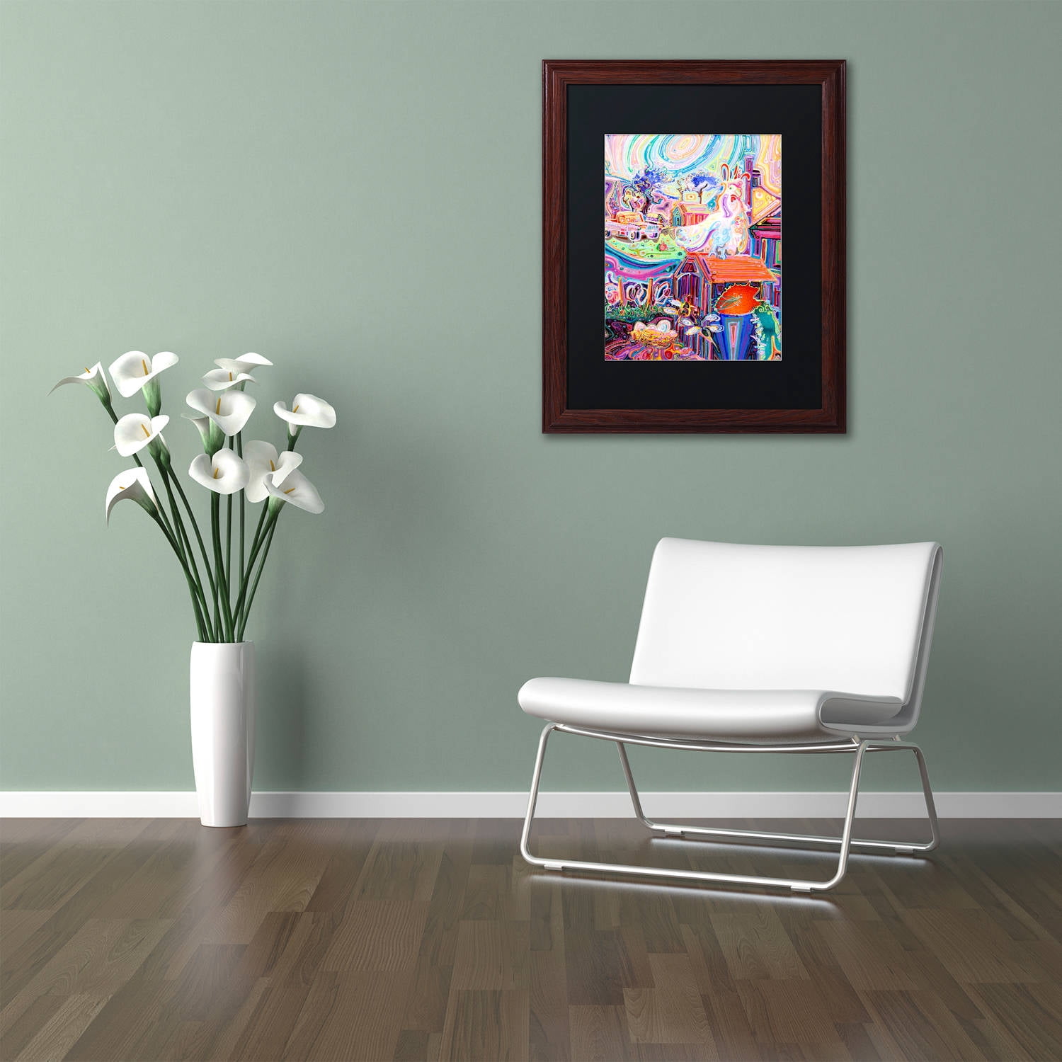 Trademark Fine Art "Poppycock" Canvas Art by Josh Byer, Black Matte, Wood Frame