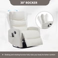 thumbnail image 4 of Leumius Manual Recliner Chair with Massage and Heat for Adult,360° Swivel Rocker Chair with Ergonomic High Backrest,Glider Recliner Nursery Chair with Side Pockets for Living Room,White PU, 4 of 7