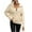 Beige, variant on IROINNID Womens Sweater Zip Up Cover-Up Sweater Solid Color Comfy Mid-Length Long Sleeve Stand-Up Collar Sweater Tee Tops