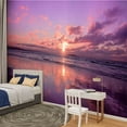 thumbnail image 2 of Peel and Stick Wallpaper Waterproof purple sunset purple colored sunset Wall Mural Decor Self Adhesive and Removable 100in x 144in, 2 of 8
