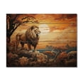 thumbnail image 3 of Designart "Exploring a Surrealistic Savannah with Lions II" Animals Print on Natural Pine Wood, 3 of 5