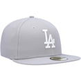 thumbnail image 3 of Men's New Era Gray Los Angeles Dodgers White Logo 59FIFTY Fitted Hat, 3 of 4