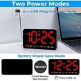 thumbnail image 2 of Digital Wall Clock, 9Inch LED Digital Clock Display with 12/24H, Big Digits,Small Silent Wall Clock (Red), 2 of 5
