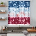 thumbnail image 4 of Blue White Red Sheer Curtains 54 Inches Long, Tie-dye American Flag Star Abstract Light Filering Curtains, Breathable Simi Curtain Privacy Drapes for Kitchen Bathroom Small Window Treatment, 4 of 9