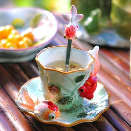 

Livesture Ceramic Plants And Animal Model Tea Cups And Saucers C