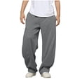 thumbnail image 2 of Boys Girls Cargo Trousers Kids Joggers Pants Comfy Casual Fashion Sweatpants with Pockets Elastic Waist Sport Pants for Gym Dark Gray 10-11 Years, 2 of 6