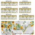 thumbnail image 3 of Sunflower Leaf Window Valance for Kitchen, Summer Country Flower Eucalyptus Leaves Butterfly Grey Plaid Rod Pocket Short Curtain for Small Windows, Light Filtering Decorative Valance, 60 x 18 Inch, 3 of 9