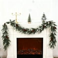 thumbnail image 5 of 6.4FT Christmas Garland Xmas Greenery Garland Hanging Vine, Snowy Cedar Garland with Pine Cones for Home Fireplace Wall Indoor Outdoor Holiday Party Decor, 5 of 8