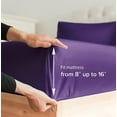 thumbnail image 6 of CGK Linens 4-Piece Breathable and Cooling Sheet Set With Extra Matching Pillowcases - Twin Size Bed Sheets Fits 8"-16" Mattresses, Purple, 6 of 7
