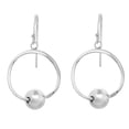 thumbnail image 4 of Trendy Orbital Sphere and Hoop Sterling Silver Dangle Earrings, 4 of 5
