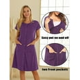 thumbnail image 4 of Avidlove 3 in 1 Nursing Dress Maternity Nightgown Labor/Delivery Breastfeeding Birthing Gown with Button, 4 of 7