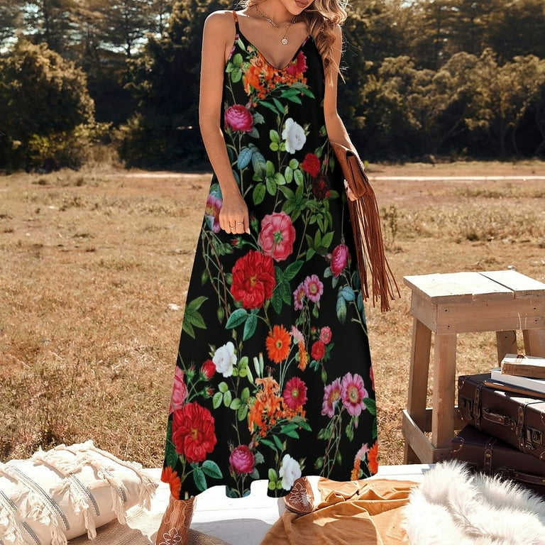 Botanical Pattern Sleeveless Dress Woman clothes women's elegant loose dresses fairy dress - Walmart.com Botanical Pattern Sleeveless Dress Woman clothes women's elegant loose dresses fairy dress - Walmart.com