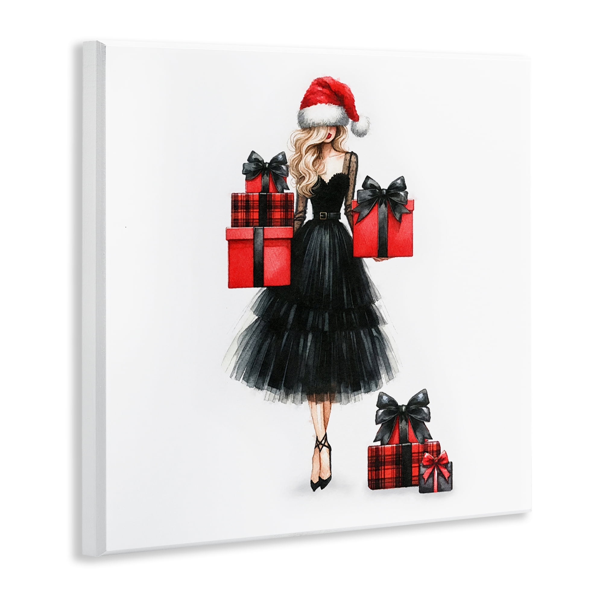 Stupell Industries Fashionable Holiday Shopping Holiday Painting Unframed Art Prints Wall Art, 12 x 12