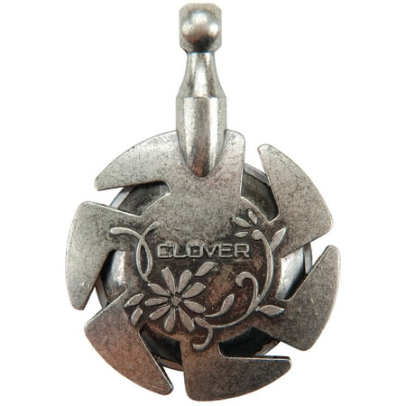 Clover Yarn Cutter Pendant, Antique Silver