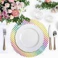 thumbnail image 4 of Ryvnso Colorful Polka Dots in Lines Round Plate Mats Dining Table Placemat Set of 4 for Holiday Decoration, 4 of 7