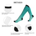 thumbnail image 5 of Lsque Teal Turquoise1 Pattern Sport Compression Socks for Men & Women 15-20 mmHg Knee High Nurse Pregnant Running Medical and Travel Athletic, 5 of 6