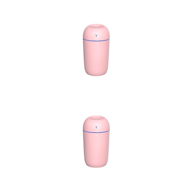 Bewildely Difusor de aroma Ambientador Mini humidificador Recargable Luminoso que funciona Accesorios para el hogar Suministros para el hogar Rosa 2Conjunto