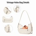 thumbnail image 3 of Lee Vintage Hobo Handbag for Women Cute Small Ladies Shoulder Bag with Decorative Metal Chain, Beige, 3 of 7