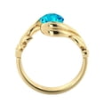 thumbnail image 7 of 14K Yellow Gold 1 CT Aquamarine Ring Flower Leaves Leaf, 7 of 7