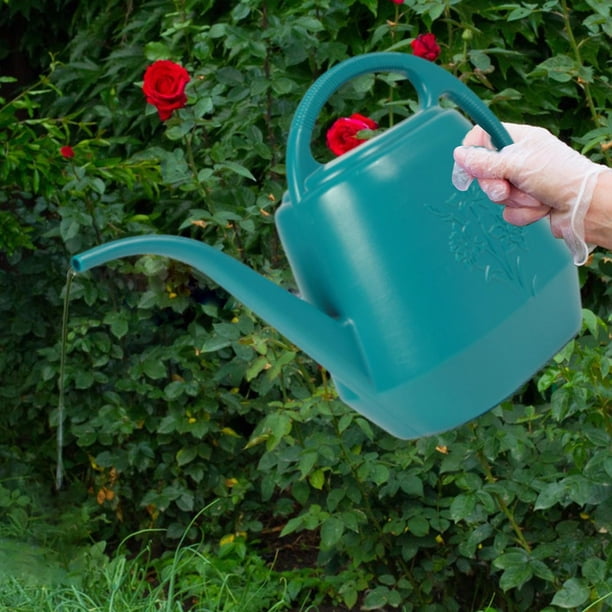 Regadera De Jardín De 4 Litros Con Boquilla De Ducha - Plástico Resistente, Ideal Para Plantas De Interior Y Exterior, Color Verde