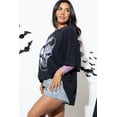 thumbnail image 3 of Women's Black Floral Skull Graphic Tunic T-Shirt for Halloween | [ZhiHiMeRi] | (US 12-14)L, 3 of 10