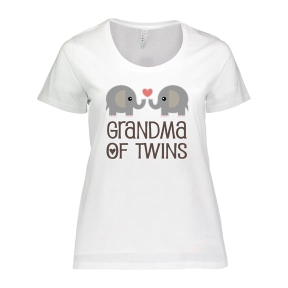 Inktastic Grandma Of Twins Gift for Grandmother Women's Plus Size T-Shirt