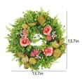 thumbnail image 3 of Corona navideña, corona de San Valentín, coronas de primavera para puerta de entrada, corona de rosas grandes, corona verde artificial para puerta de entrada, ventanas y paredes, coronas navideñas par, 3 of 8