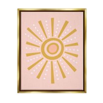 Stupell Industries Whimsical Sun Rays Pattern Graphic Art Metallic Gold Floating Framed Canvas Print Wall Art, Design by Nina Seven