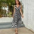 thumbnail image 3 of Modern Minimalist Dazzle Black And White Stripes Dress Fashion Boho Beach Long Dresses Female Party Printed Maxi Dress, 3 of 9
