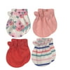 Baby Kiss Newborn Mittens For Baby Girls & Baby Boys 4 Pack 0-3 Months Infant No Scratch Mitten Gloves 100% Cotton
