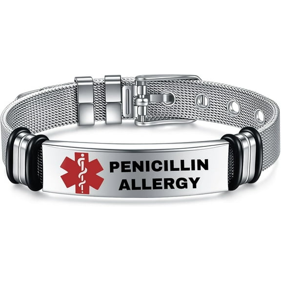 Magnetia Medical Alert Bracelets for Men, Strong Durable Stainless Bracelet Medical Id Bracelets