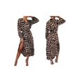 thumbnail image 3 of Women'S Leopard Print Midi Dress V Neck A Line Long Elastic Waist Casual Dresses Pink XXL, 3 of 7