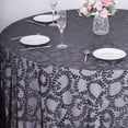 thumbnail image 5 of Efavormart 120" Black Sequin Leaf Embroidered Seamless Tulle Round Tablecloth, Sheer Table Overlay, 5 of 11