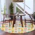 thumbnail image 3 of Easter Eggs Round Area Rug 5Ft Washable Circle Rugs for Living Room Bedroom, Colorful Eggs Spring Flowers Leaves Retro Pastoral Non-Slip Carpet Floor Mats Indoor Outdoor Carpet Runner Home Decor, 3 of 8