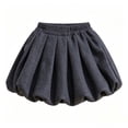 thumbnail image 2 of Girls Puffy Pleated Skirt Elastic Waist Puffy Loose Mini Skirts Fall Winter Daily Casual Wear 130, 2 of 6