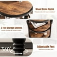 thumbnail image 6 of End Table 3-Tier Round Side Table Living Room Accent Table with Storage Shelf and Metal Industrial Wood Bed Side Table/Night Stand for Bedroom, Small Spaces, Rustic Brown, 6 of 9