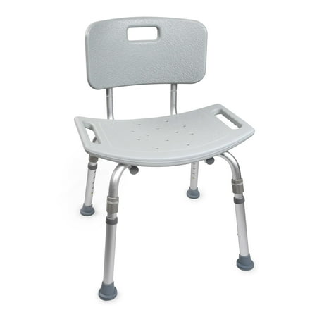 McKesson Bath Bench with Removable Back - Aluminum Frame, Without Arms, 300 lbs Weight Capacity, 1 Ct