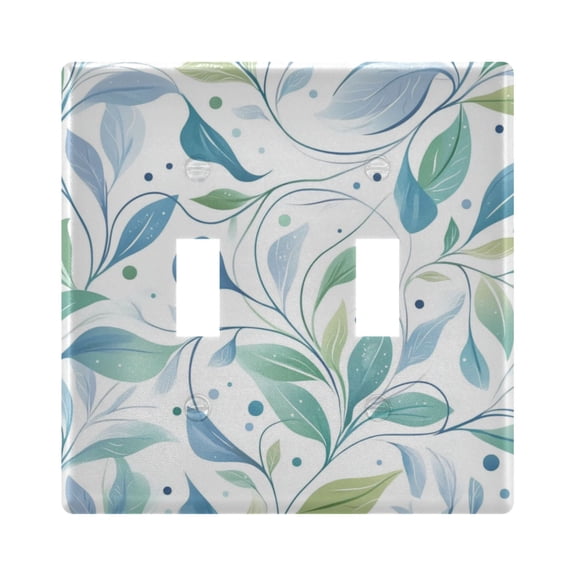 Blue Leaves Decorative Light Switch Plates Switch Cover Decorative Wall Plates Ideal for Living Room Kitchen Bedroom and Study