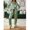 Green, variant on Womens Green Satin Stripe Pajama Set Long Sleeve Lapel Top Pants With Fur