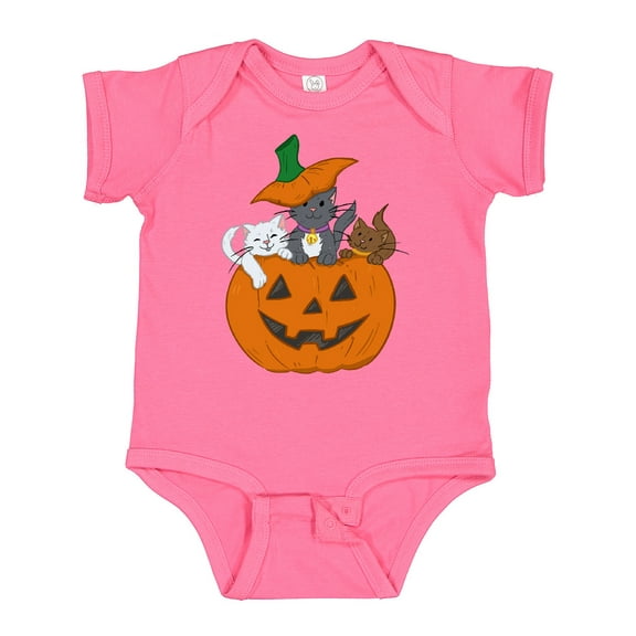 Inktastic Halloween Kitties in Pumpkin Boys or Girls Baby Bodysuit