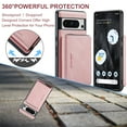 thumbnail image 4 of for Google Pixel 9 Pro XL Wallet Case, Minimalist Luxury PU Leather Magnetic Detachable Credit Card Holder, 2 in 1 Zipper ID Cash Slot, Magnetic Closure Kickstand Folio Flip Slim Cover,Pink, 4 of 7