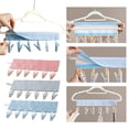 thumbnail image 3 of Portable Foldable Clothes Pegs with 6 Clips, Travel Collapsible Laundry Drying Clip Rack, Hanging Clothes Clips Organizer, Outdoor Drying Peg Holder, Compact Travel Size Fabric Clothes Fasteners, 3 of 7
