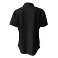 thumbnail image 5 of VSSSJ Men's Fashion Shirts Relaxed Fit Solid Color Texture Button Short Sleeve Collared Tee Shirts Casual Stylish Street Walking Top Blouse Black L, 5 of 5
