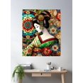 thumbnail image 2 of Geisha Stained Glass Art - Timeless Japanese Beauty Poster Wall Art, Modern Wall Decor For Living Room Bedroom, 16x24 UNFRAMED, 2 of 3