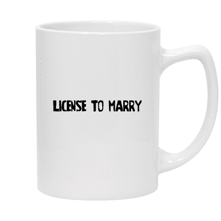 

License To Marry - 14oz Ceramic White Statesman Coffee Mug White