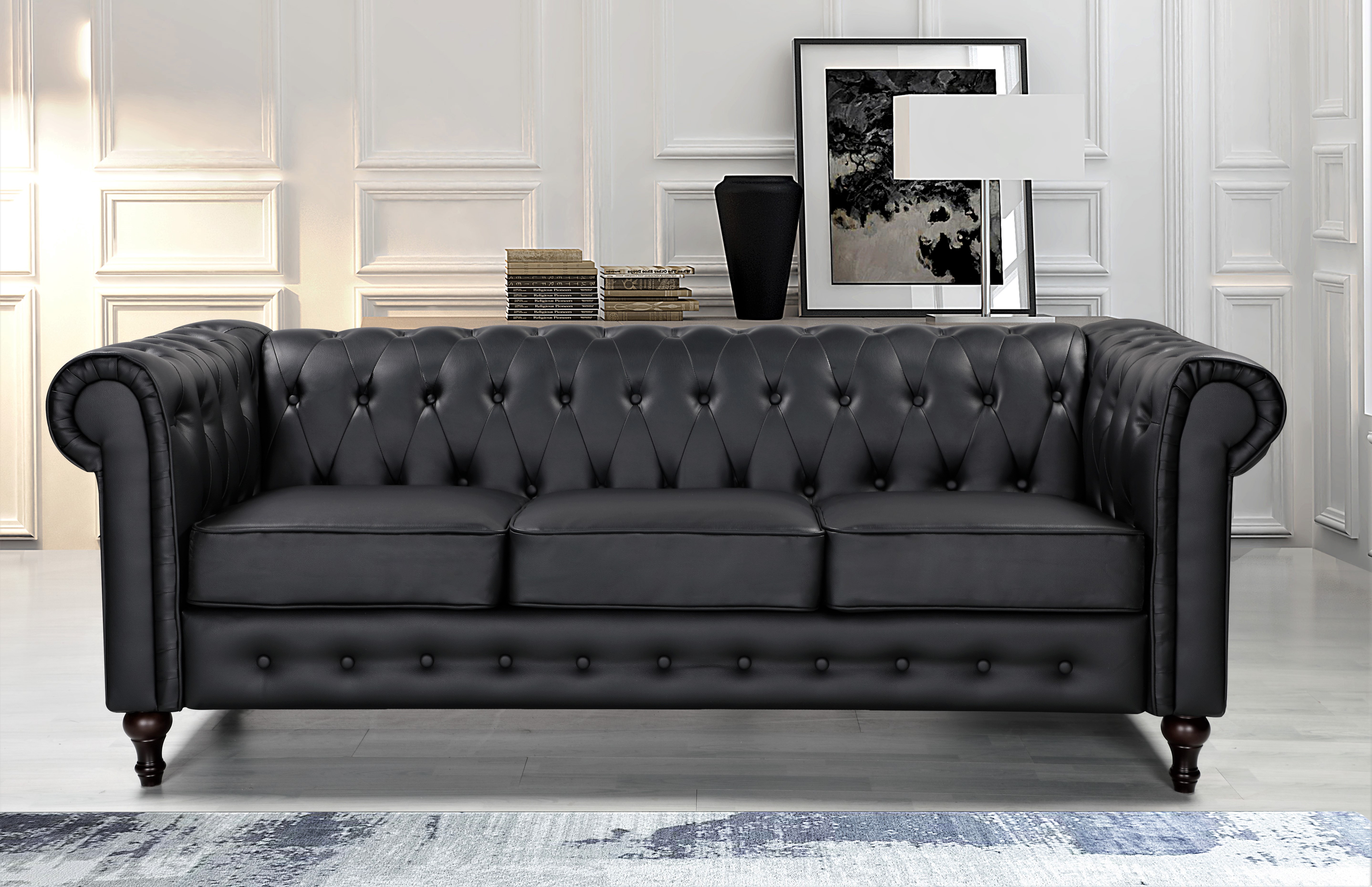 Brooklyn Chesterfield Faux Leather Sofa, Faux Leather Couches